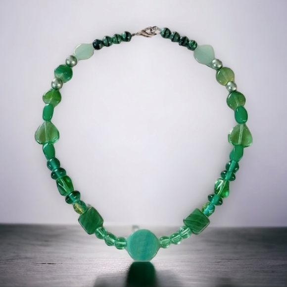 Vintage Jewelry - Vintage Glass Bead and Faux Pearl Beaded Necklace